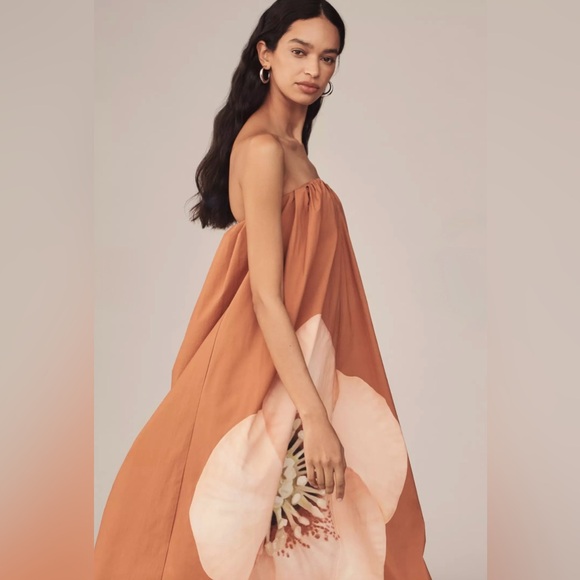 Significant Other Shiloh Strapless Floral Maxi Dress Size 12 Tangerine Rose - Picture 2 of 16